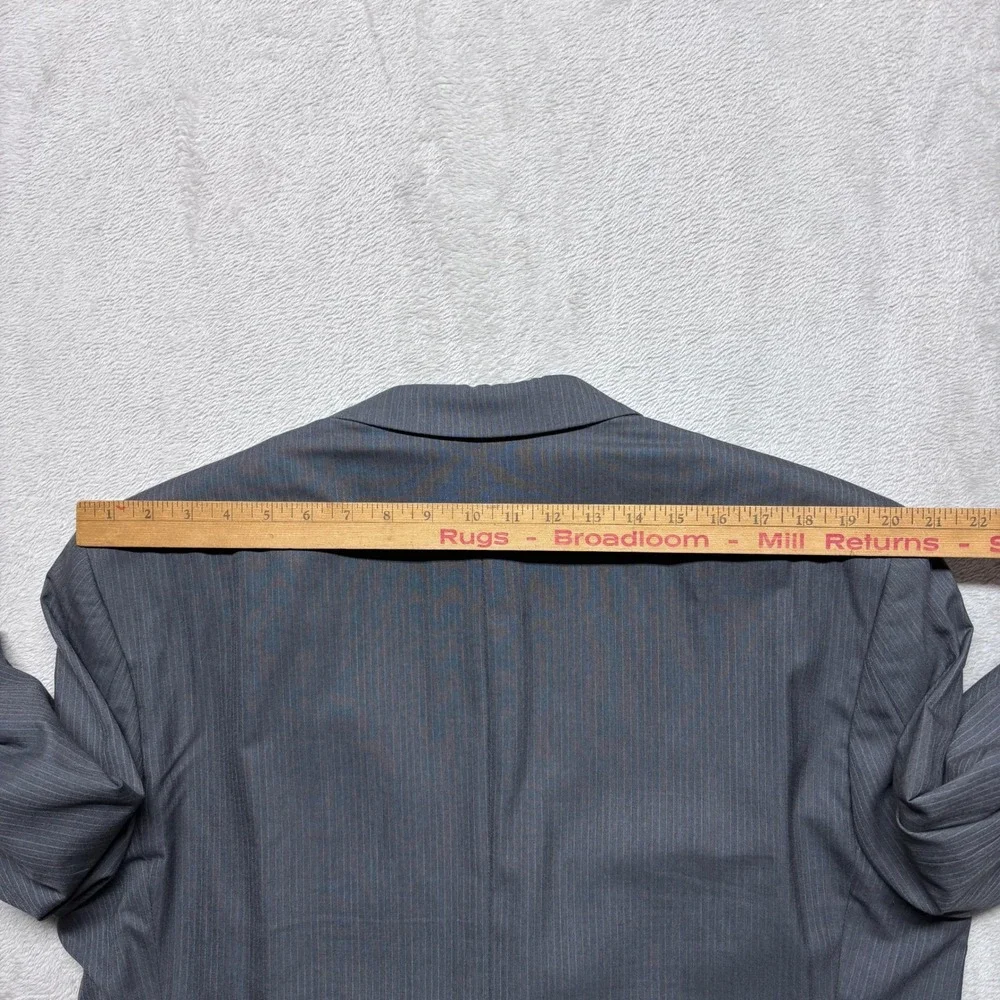 Yves Saint Laurent Blazer Mens XL Grey Pinstripe Wool Two Button EUC Portugal